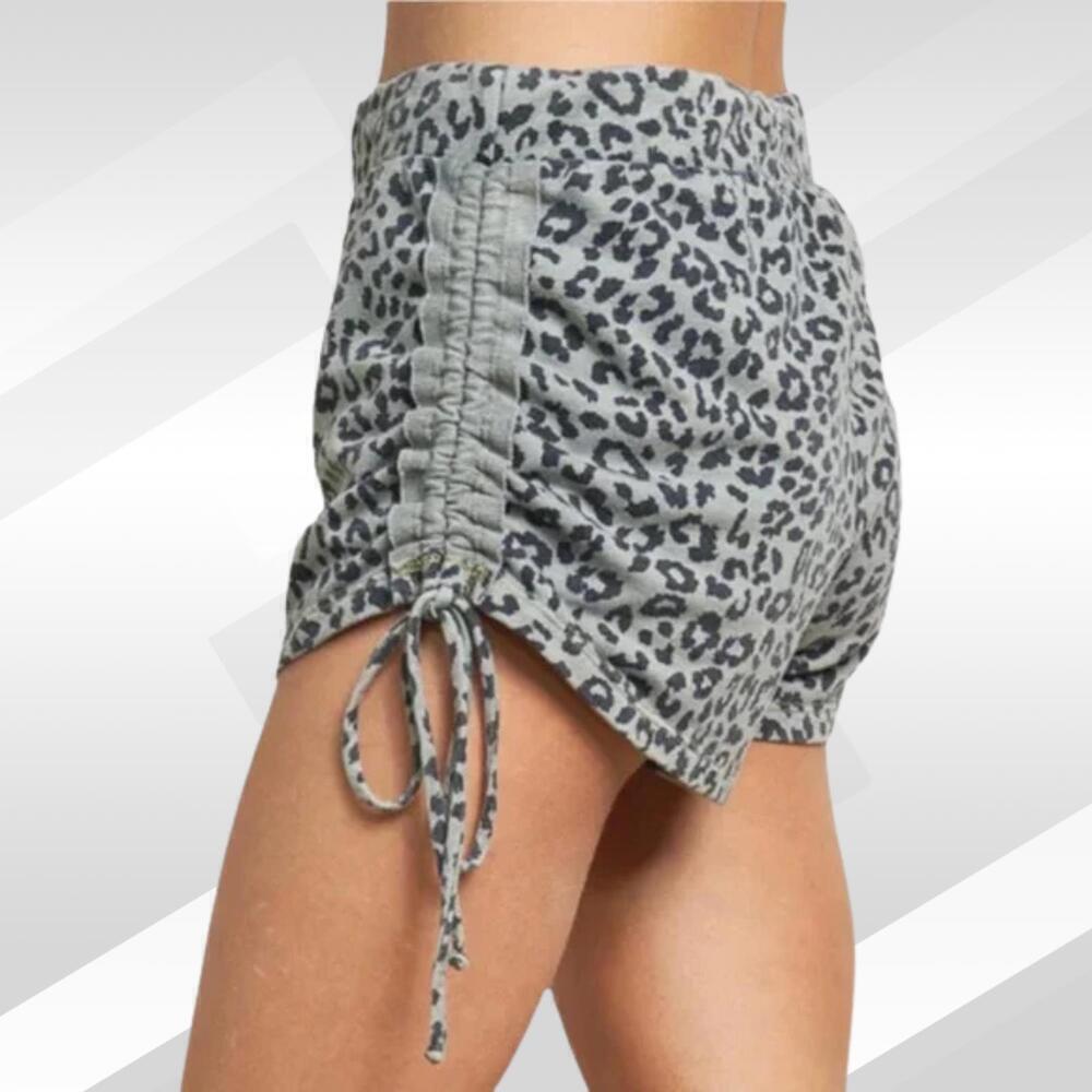 2/$20 Maronie Leopard Print Side Gathered Shorts Sage Size M | Casual Style - Picture 2 of 9